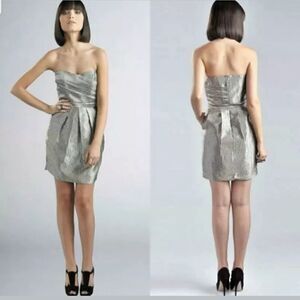 Greylin Strapless Metallic Party/Prom Dress,Jr.